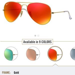 Polarized Aviator Flash Lenses: orange flash